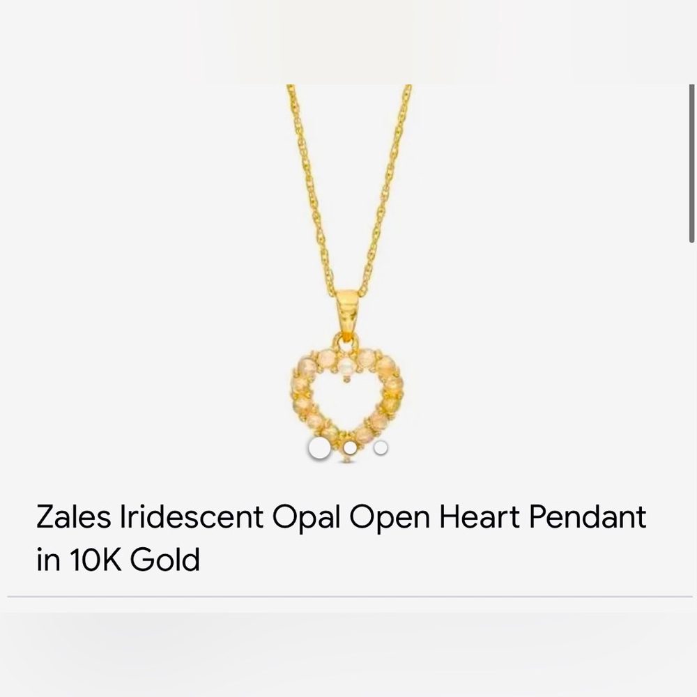 Iridescent Opal Open heart Pendant